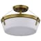 Nuvo Rowen 3-Light Semi Flush Natural Brass Etched White Glass 60/7753 - alternate 2